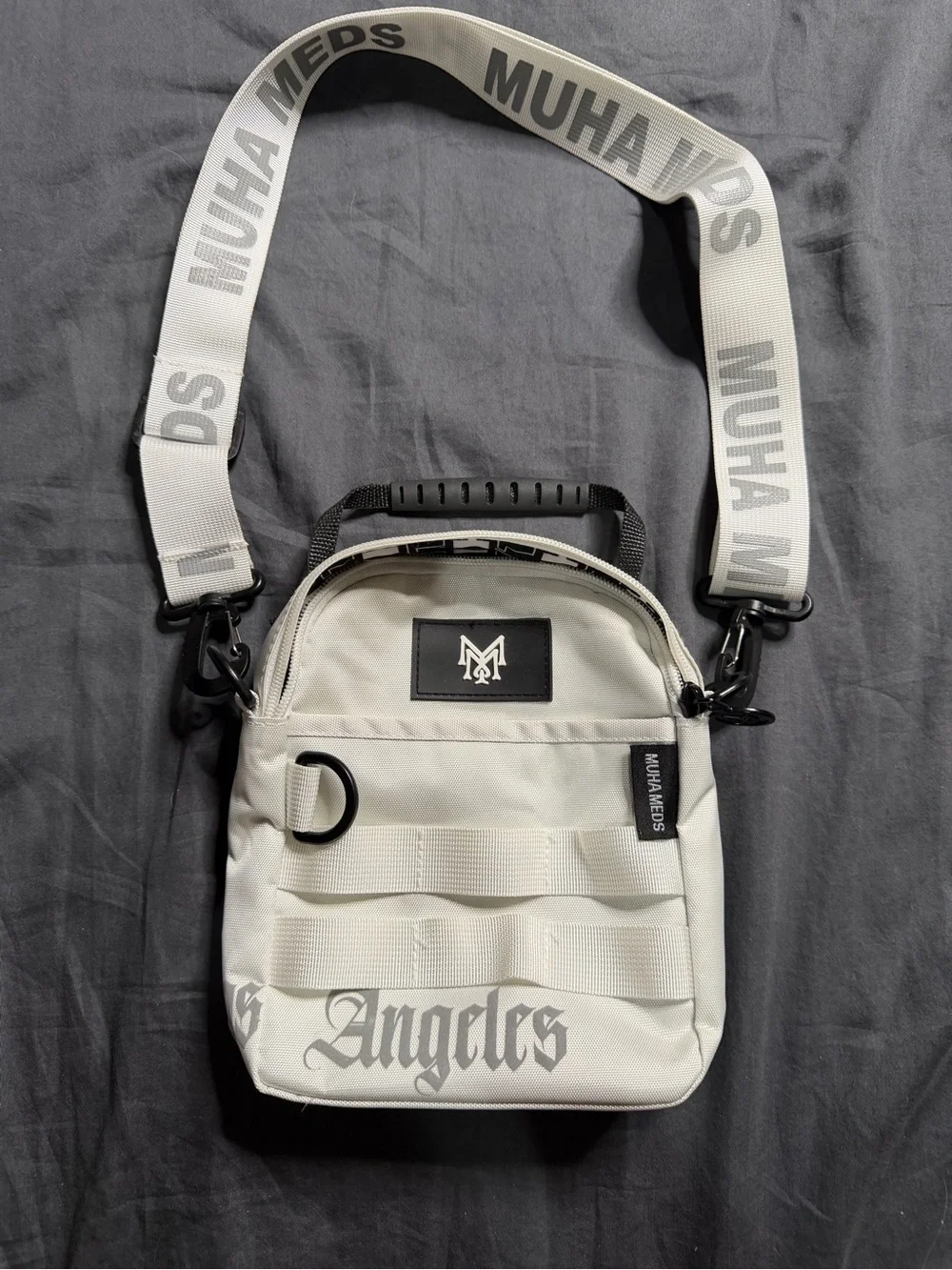 White Men's Messenger Crossbody Bag